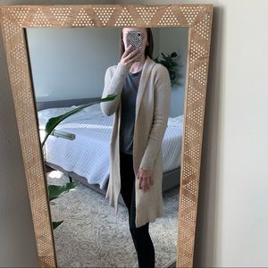 Saks Fifth Avenue Cashmere Open Cardigan - Oatmeal - Small - Duster Cardigan